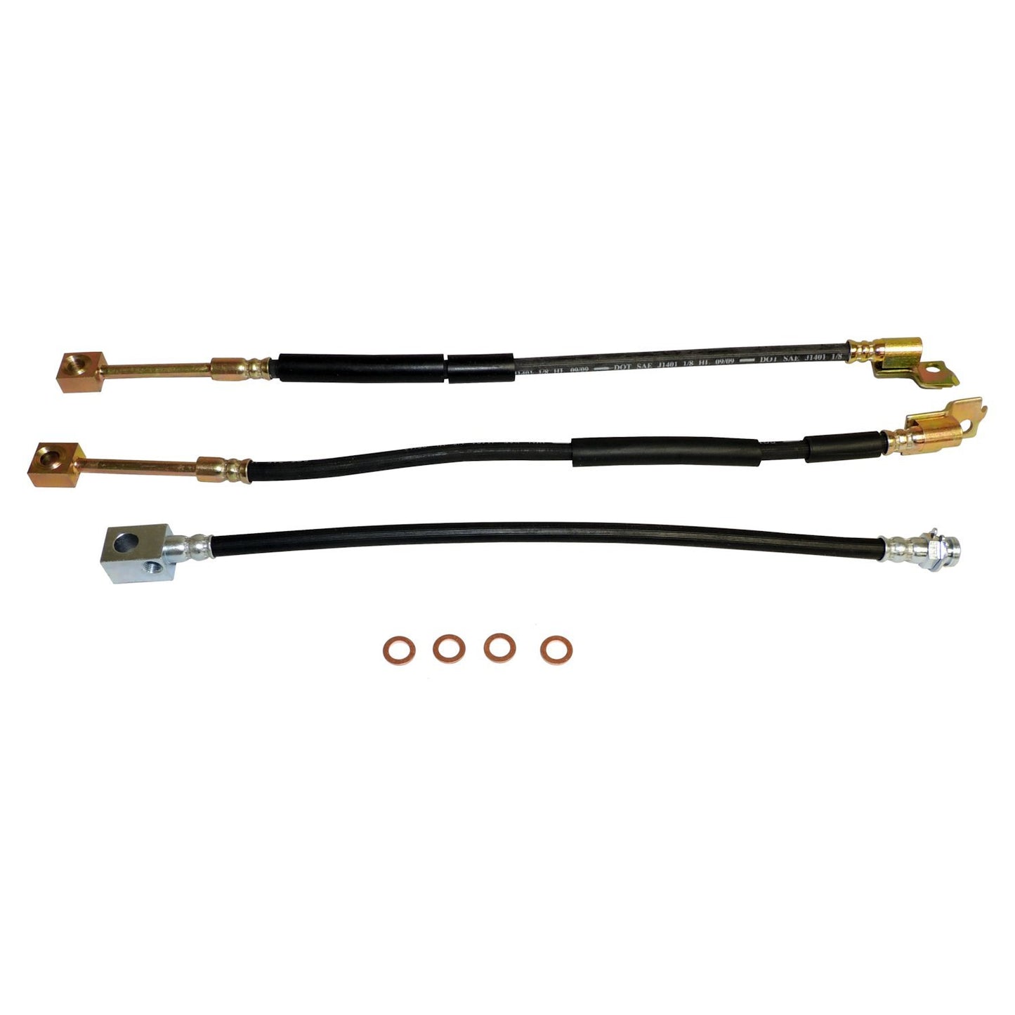Brake Hose Kit for 1987-1989 Jeep YJ Wrangler, Incl. Left & Right Front & Rear Crown Automotive