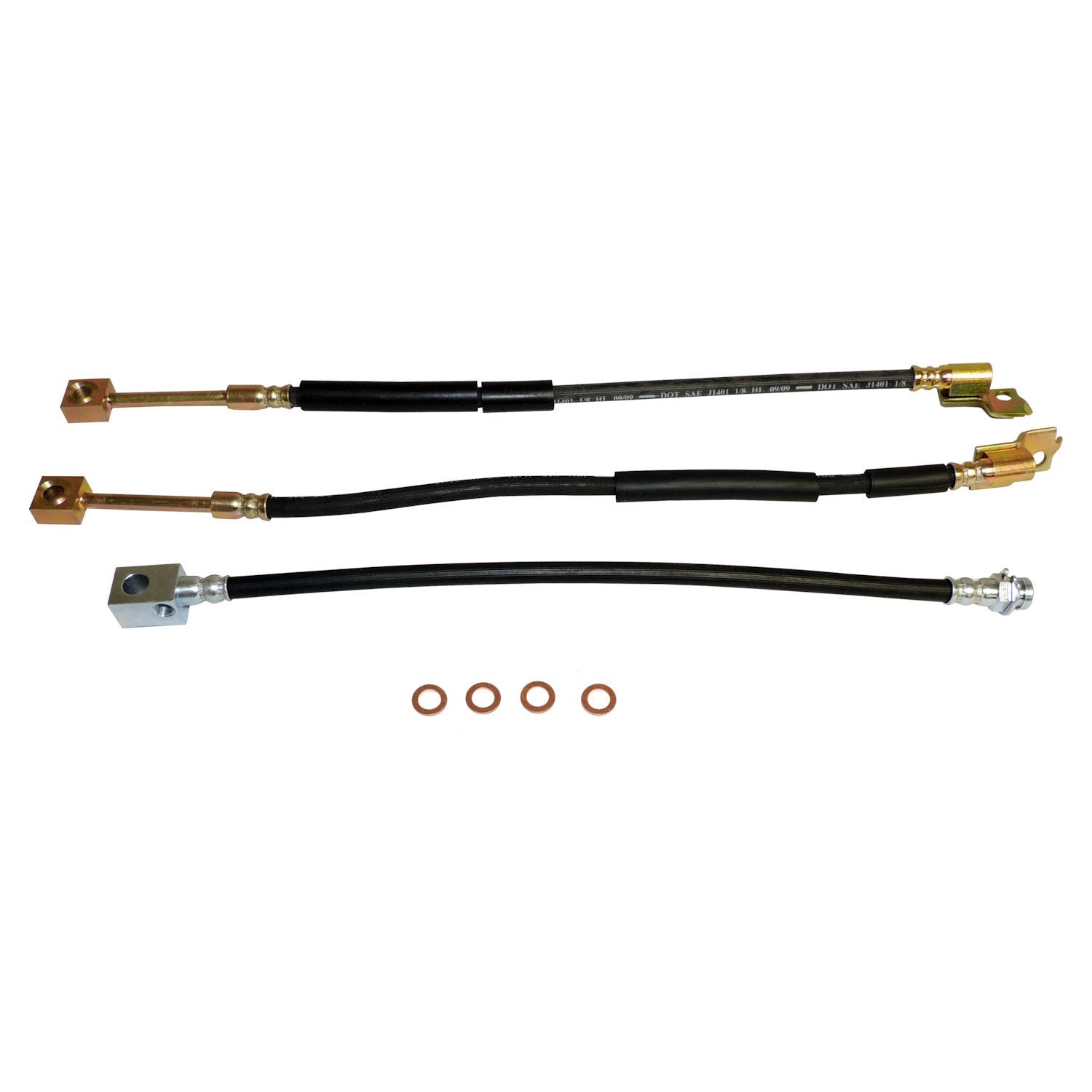 Brake Hose Kit for 1987-1989 Jeep YJ Wrangler, Incl. Left & Right Front & Rear Crown Automotive