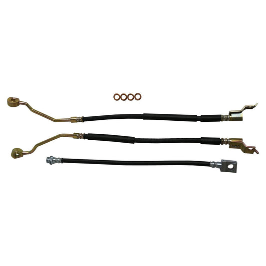 Brake Hose Kit for 1990-1994 Jeep YJ Wrangler, Incl. Left & Right Front & Rear Crown Automotive