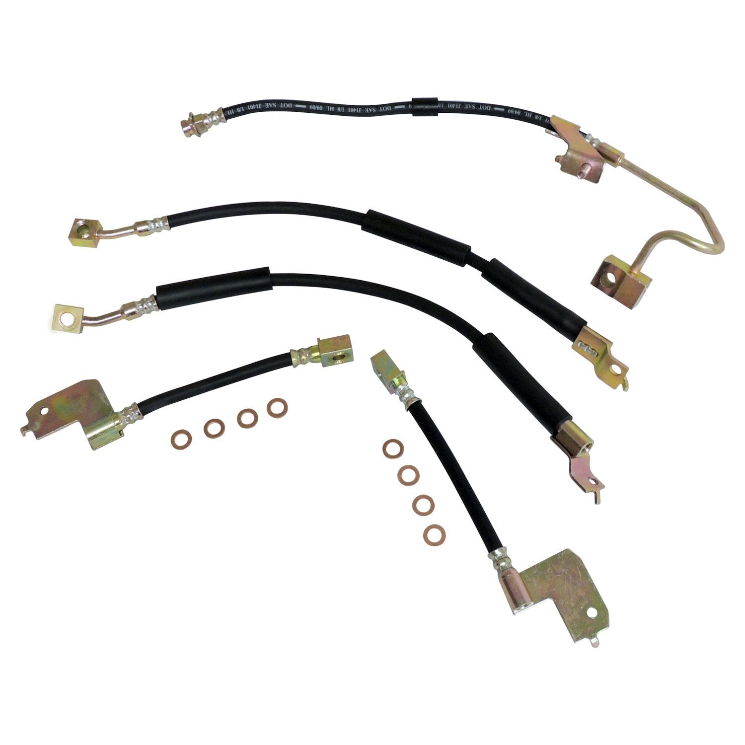 Brake Hose Kit for 94-98 Jeep ZJ Grand Cherokee w/ Rear Disc Brakes (5) Hoses Crown Automotive