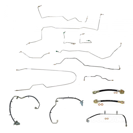 Complete Brake Line & Hose Kit For 03-04 Jeep Grand Cherokee After 04/27/2003 Stainless Fine Lines