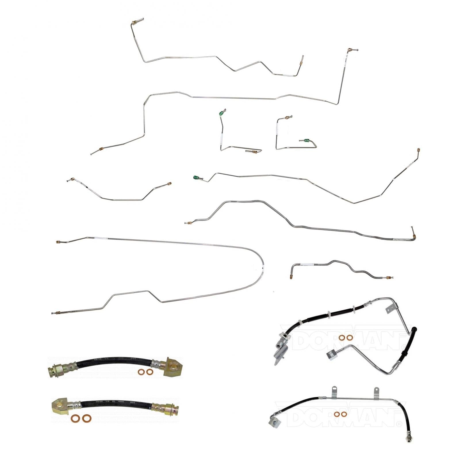 Complete Brake Line & Hose Kit For 99-03 Jeep Grand Cherokee Prior to 04/27/2003 Stainless Fine Lines