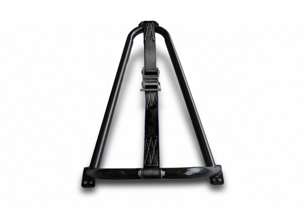 Gloss Black Bed Mounted Tire Carrier with Black Strap NFab-3