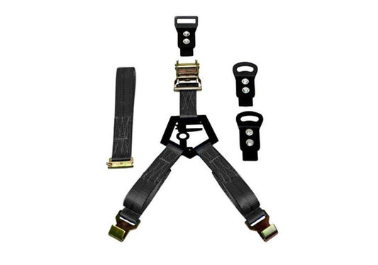 Gloss Black Bed Mounted Rapid Strap Tire Carrier with Black Strap NFab