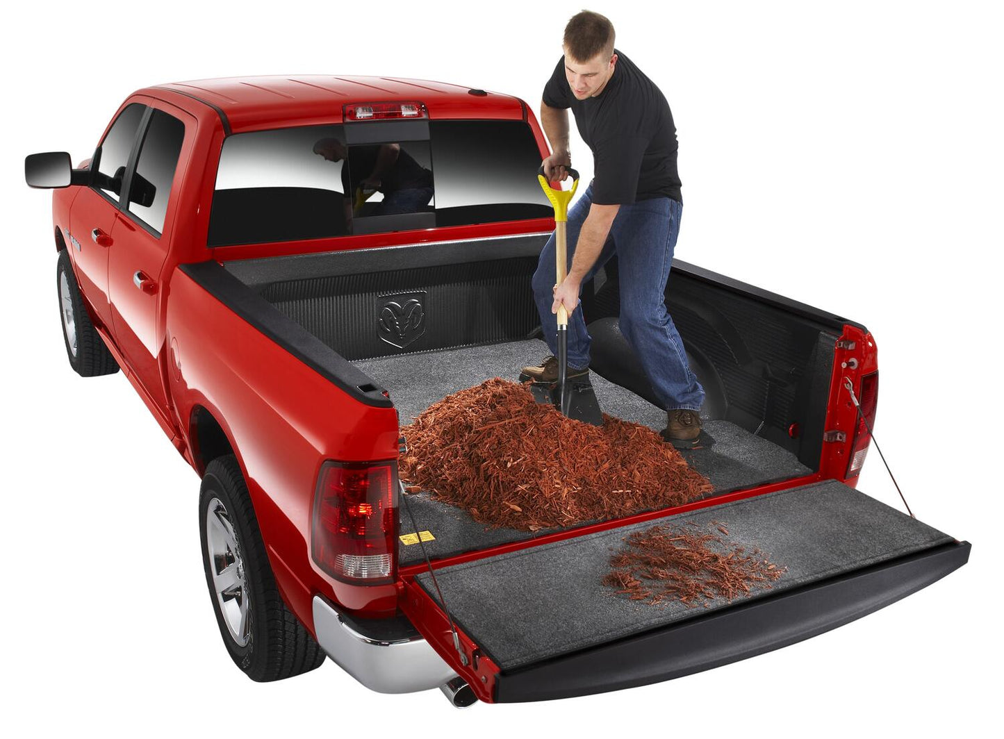 Bedmat For Drop-In 09-14 Ford F-150 5'6 inch Bed 1/2 Inch Thick Installs Over Existing Plastic Drop In Bed Liner Charcoal BedRug-4