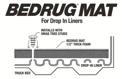 Bedmat For Drop-In 09-14 Ford F-150 5'6 inch Bed 1/2 Inch Thick Installs Over Existing Plastic Drop In Bed Liner Charcoal BedRug-5