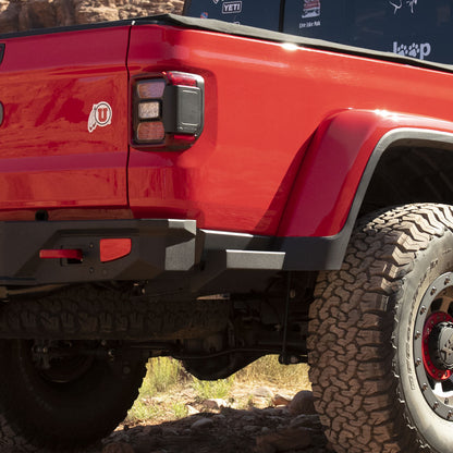 Gladiatror Rear Sliders for 20-Pres Jeep Gladiator JT Steel Powdercoat Rock Slide Engineering