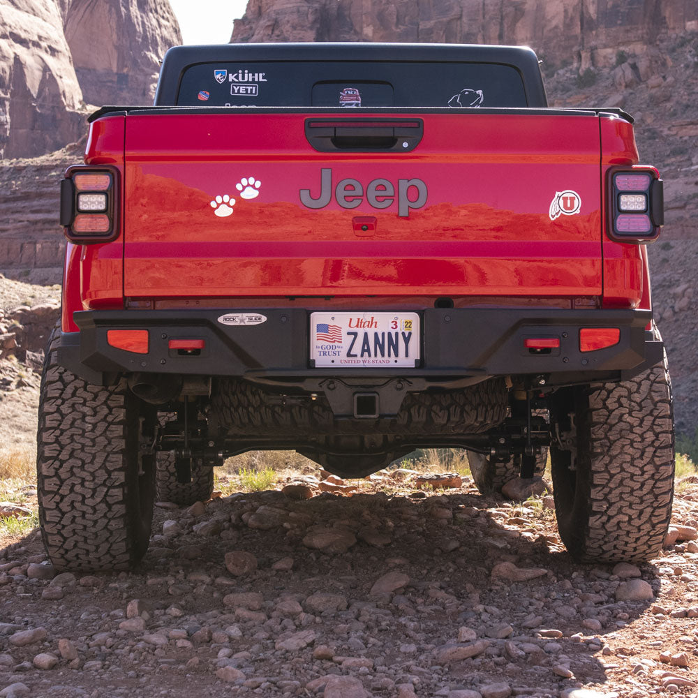 Rock Slide Engineering Gladiatror Rear Rock Sliders for 20-Pres Jeep Gladiator JT Steel Powdercoat Rock Slide Engineering