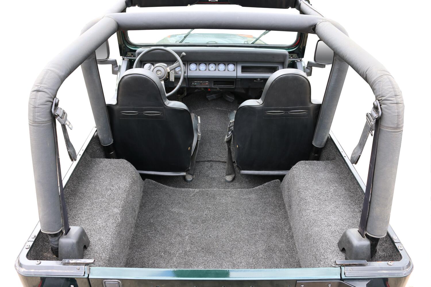 Jeep 76-80 Cj-7 RR Kit W/Gussets 4Pc Floor Kit (Inc Tlgte & Cargo Lnr) Floor Liner Kit 4 pc. Rear Kit Incl. Driver Left Hand Panel Passenger Right HandPanel Tailgate Cargo Liner w/Gussets Charcoal BedRug-3