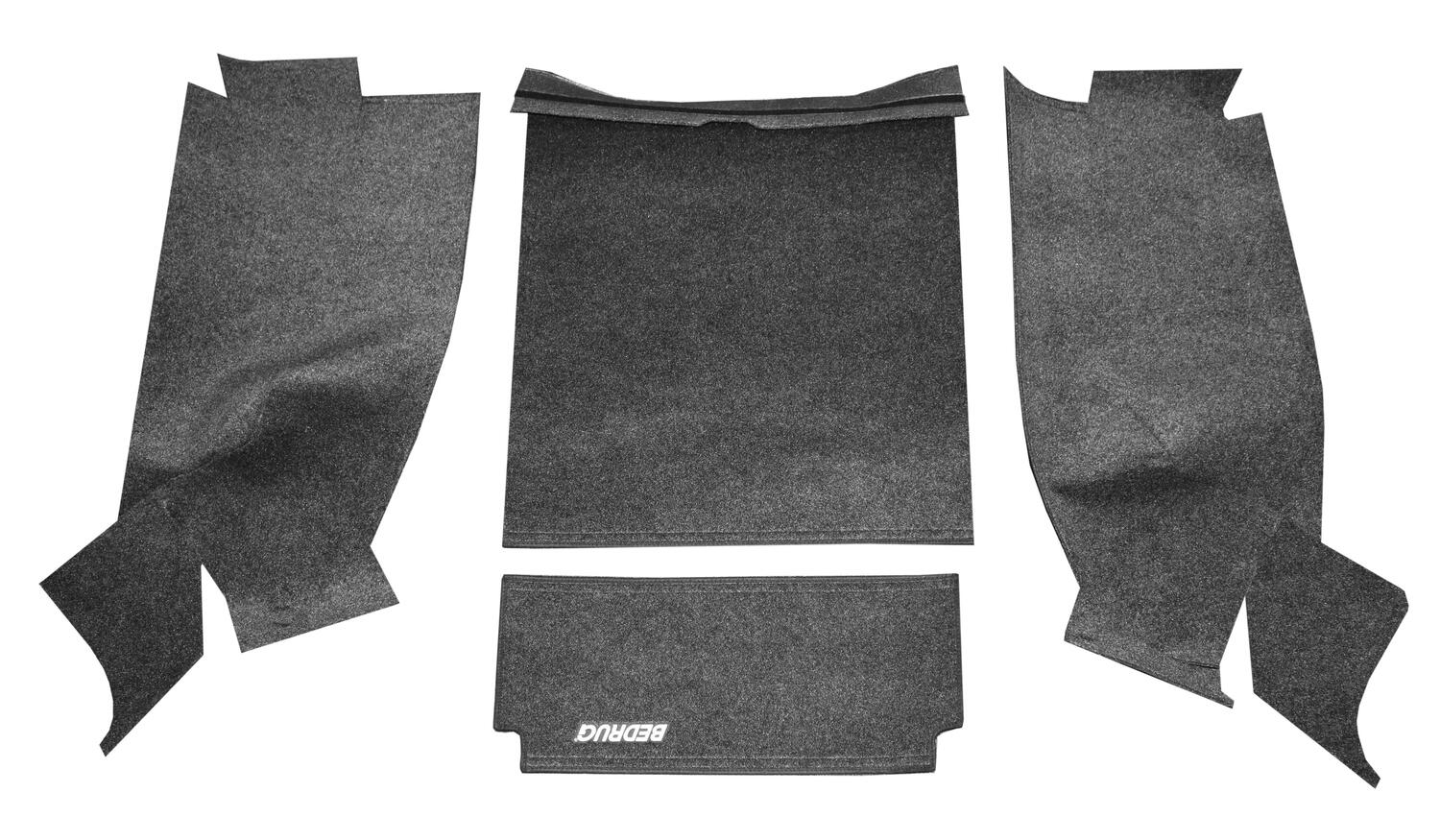 Jeep 76-80 Cj-7 RR Kit W/Gussets 4Pc Floor Kit (Inc Tlgte & Cargo Lnr) Floor Liner Kit 4 pc. Rear Kit Incl. Driver Left Hand Panel Passenger Right HandPanel Tailgate Cargo Liner w/Gussets Charcoal BedRug-4