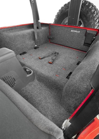 Jeep 81-86 Cj-7 RR Kit W/O Gussets 4Pc Cargo Kit (Inc Tlgte & Cargo Lnr) Cargo Kit 4 pc. Rear Kit Incl. Driver Left Hand Panel Passenger Right HandPanel Tailgate Cargo Liner w/o Gussets Charcoal BedRug