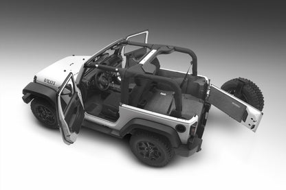 Jeep 07-10 Jeep JK 2Dr Front 3Pc Floor Kit (Includes Heat Shields) Floor Liner Kit 3 pc. 2 pc. Front 1 pc. Rear Replaces Factory Carpet Kit Charcoal BedRug-2