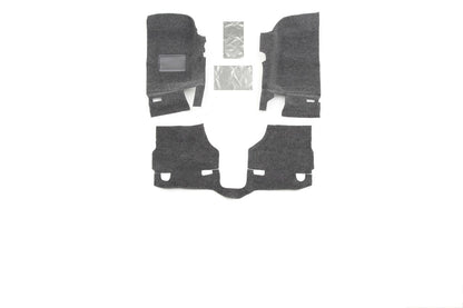 Jeep 07-10 Jeep JK 2Dr Front 3Pc Floor Kit (Includes Heat Shields) Floor Liner Kit 3 pc. 2 pc. Front 1 pc. Rear Replaces Factory Carpet Kit Charcoal BedRug-3