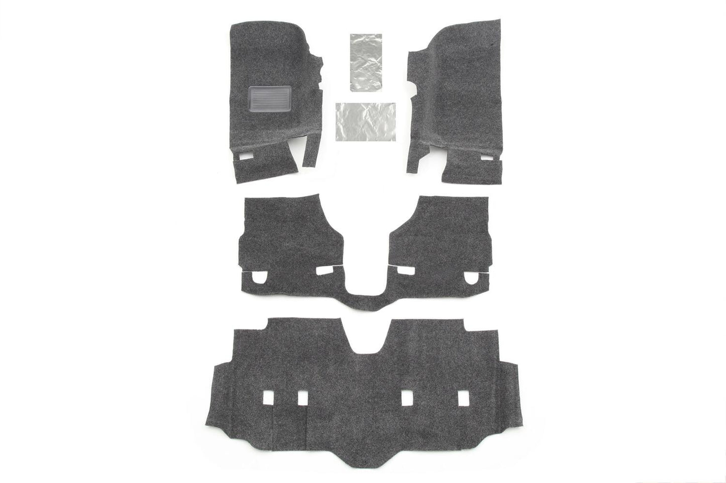 Jeep 07-18 Jeep JK Unltd 4Dr Front 4Pc Floor Kit (Inc Heat Shields) Floor Liner Kit 4 pc. Front Kit Includes Heat Shields Charcoal BedRug-2