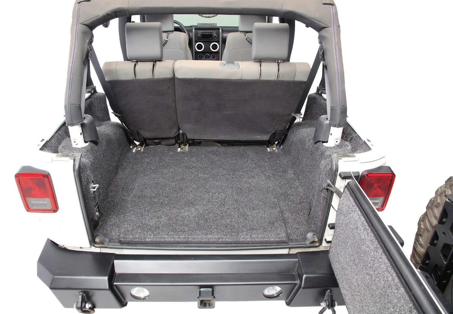 Jeep 07-10 Jeep JK 2Dr Rear 5Pc Cargo Kit (Includes Tailgate & Tub Liner) Cargo Kit 5 pc. Rear Kit Incl. Drivers Wheel Well/ Passengers Wheel Well/ Rear Cargo Floor/ Tailgate And Tub Liner Charcoal BedRug-1