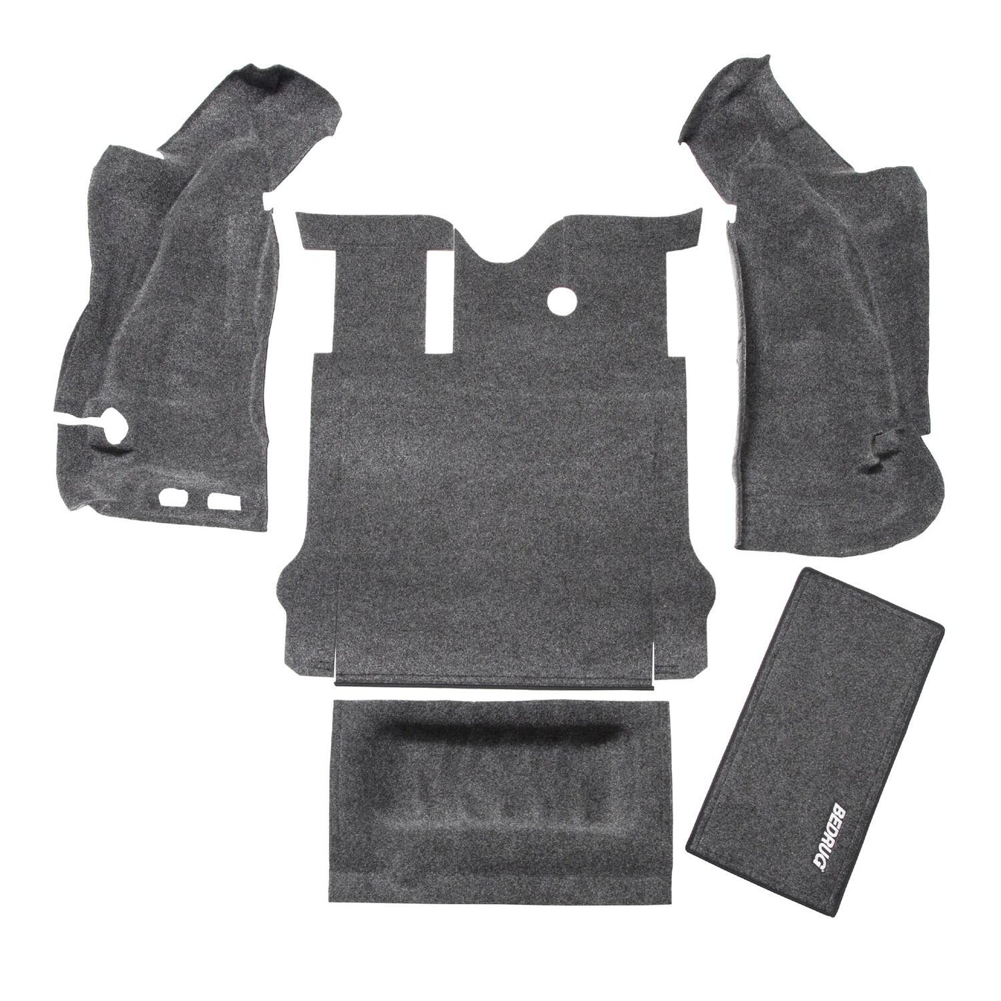 Jeep 11-18 Jeep JK 2Dr Rear 5Pc Cargo Kit (Includes Tailgate & Tub Liner) Cargo Kit 5 pc. Rear Kit Incl. Drivers Wheel Well/ Passengers Wheel Well/ Rear Cargo Floor/ Tailgate And Tub Liner Charcoal BedRug-2