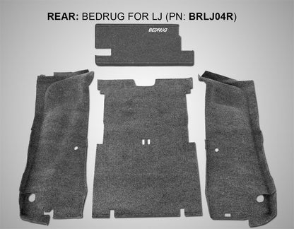 Jeep 03-06 Jeep LJ Unltd Rear 4Pc Cargo Kit (Inc Tlgte & Tub Liner) Cargo Kit 4 pc. Rear Kit Incl. Driver Left Hand Panel Passenger Right HandPanel Tailgate Cargo Liner w/o Gussets Charcoal BedRug-4