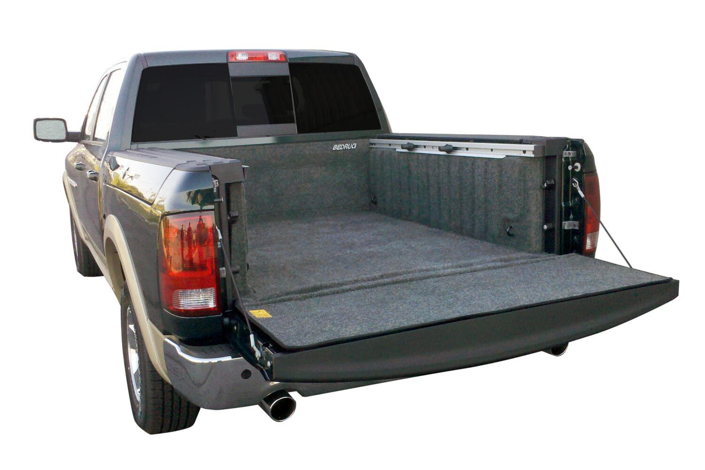 09-18 (19-23 Classic) Dodge Ram 5'7 inch Bed With Rambox Complete Truck Bed Liner 3/4 Inch Thick Floor 1/4 Inch Thick Side Walls Incl. Bulkhead And Tailgate w/Bed Rail Storage Charcoal BedRug-3