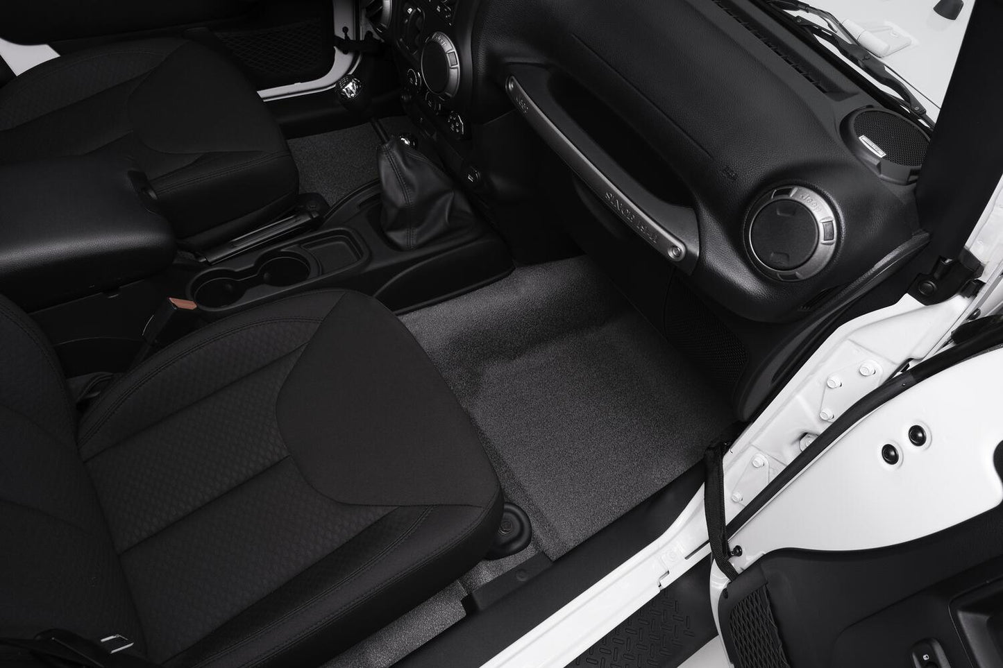 Jeep Bedtred 07-10 Jeep JK 2Dr Front 3Pc Floor Kit (Includes Heat Shields) Charcoal BedRug-3