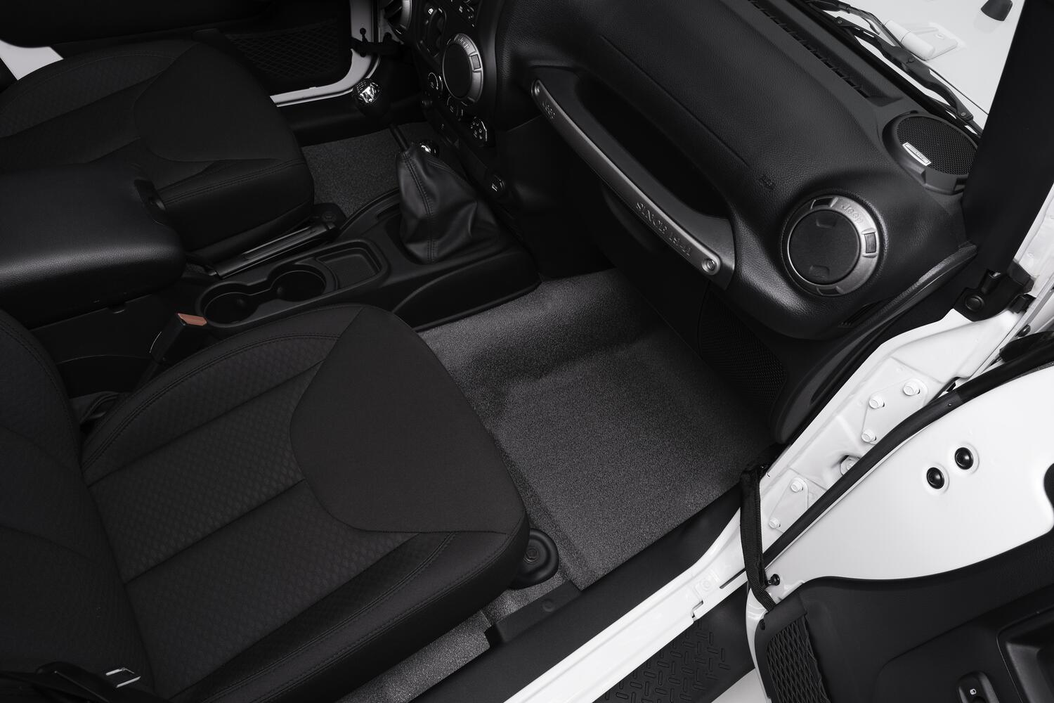Jeep Bedtred 07-18 Jeep JK Unltd 4Dr Front 4Pc Floor Kit (Inc Heat Shields) Charcoal BedRug-1