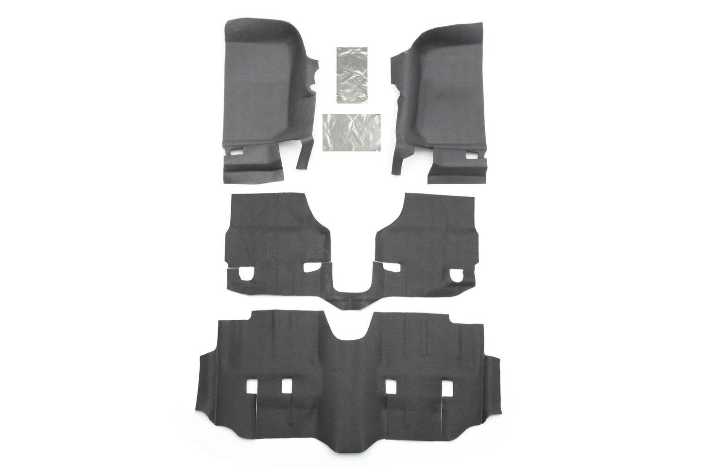 Jeep Bedtred 07-18 Jeep JK Unltd 4Dr Front 4Pc Floor Kit (Inc Heat Shields) Charcoal BedRug-3