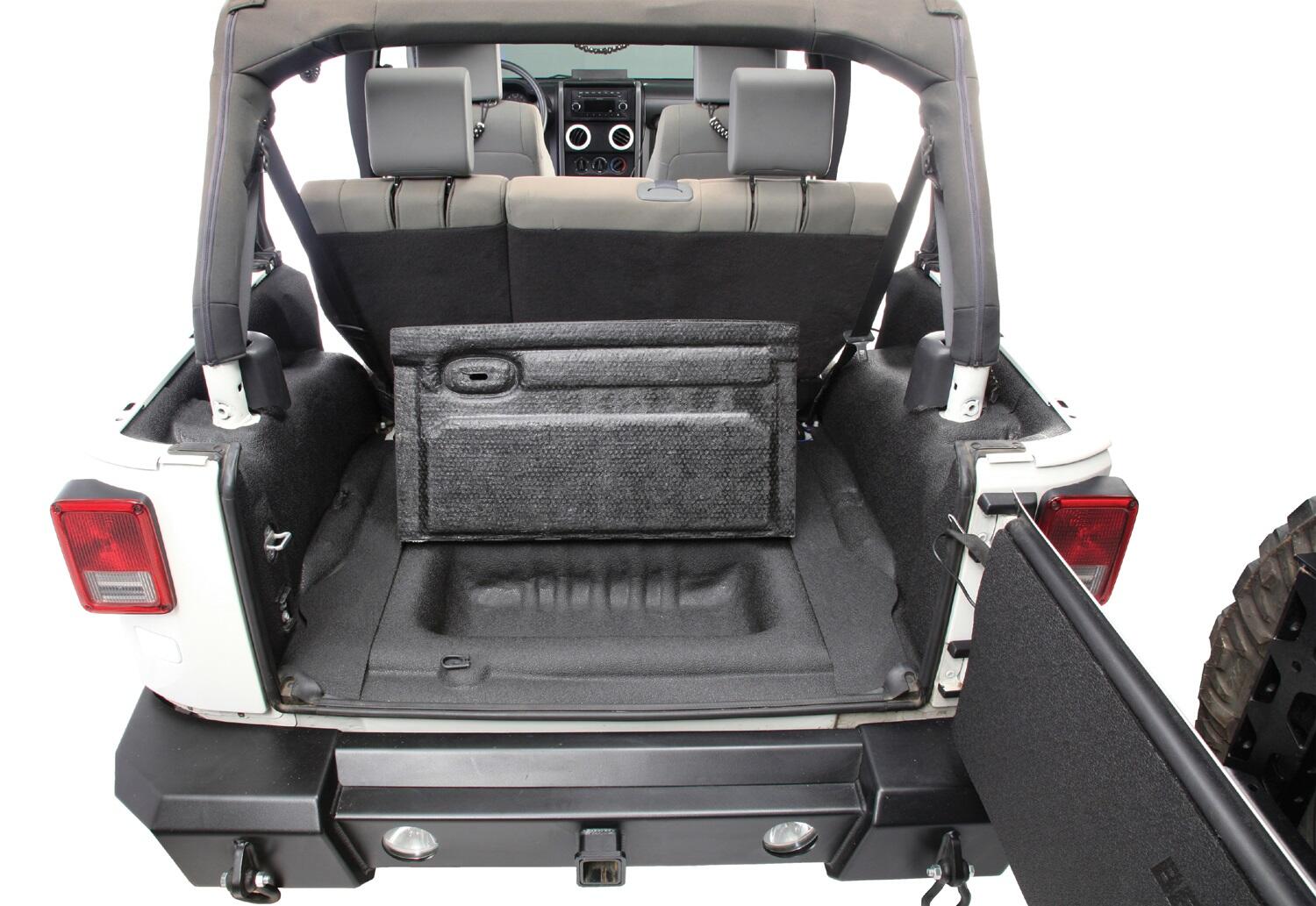Jeep Bedtred 07-10 Jeep JK 2Dr Rear 5Pc Cargo Kit Rear Kit Incl. Drivers Wheel Well/ Passengers Wheel Well/ Rear Cargo Floor/ Tailgate And Tub Liner Charcoal BedRug-1