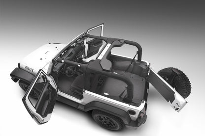 Jeep Bedtred 07-10 Jeep JK 2Dr Rear 5Pc Cargo Kit Rear Kit Incl. Drivers Wheel Well/ Passengers Wheel Well/ Rear Cargo Floor/ Tailgate And Tub Liner Charcoal BedRug-2