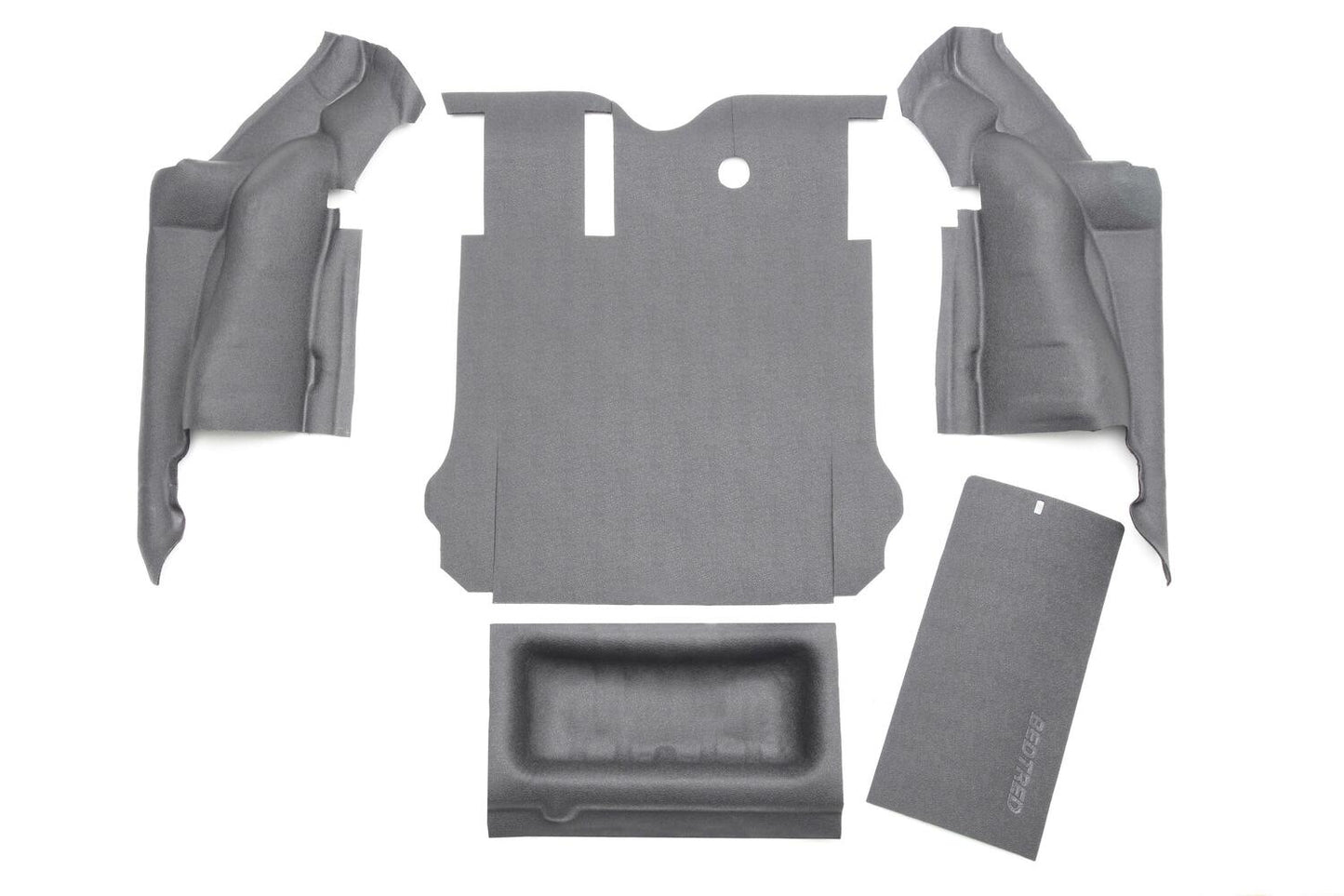 Jeep Bedtred 07-10 JK Unltd 4Dr RR 5Pc Cargo Kit Rear Kit Incl. Drivers Wheel Well/ Passengers Wheel Well/ Rear Cargo Floor/ Tailgate And Tub Liner Charcoal BedRug-4