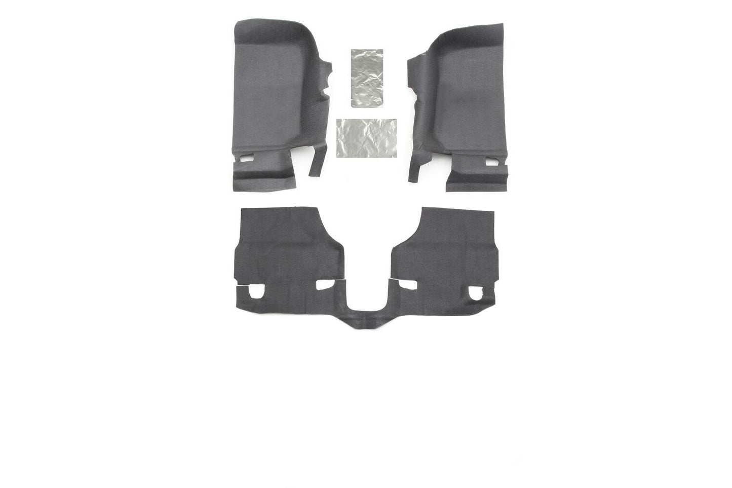 Jeep Bedtred 11-18 JK 2Dr Front 3Pc Floor Kit (Includes Heat Shields) Floor Liner Kit 3 pc. Front Kit Includes Heat Shields Charcoal BedRug-3