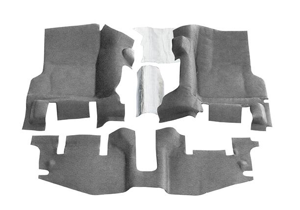 Jeep Bedtred 97-06 Tj/Lj BedTred Floor Kit 3 pc. 2 pc. Front 1 pc. Rear Replaces Factory Carpet Kit w/Center Console Incl. Heat Shields Charcoal BedRug-1