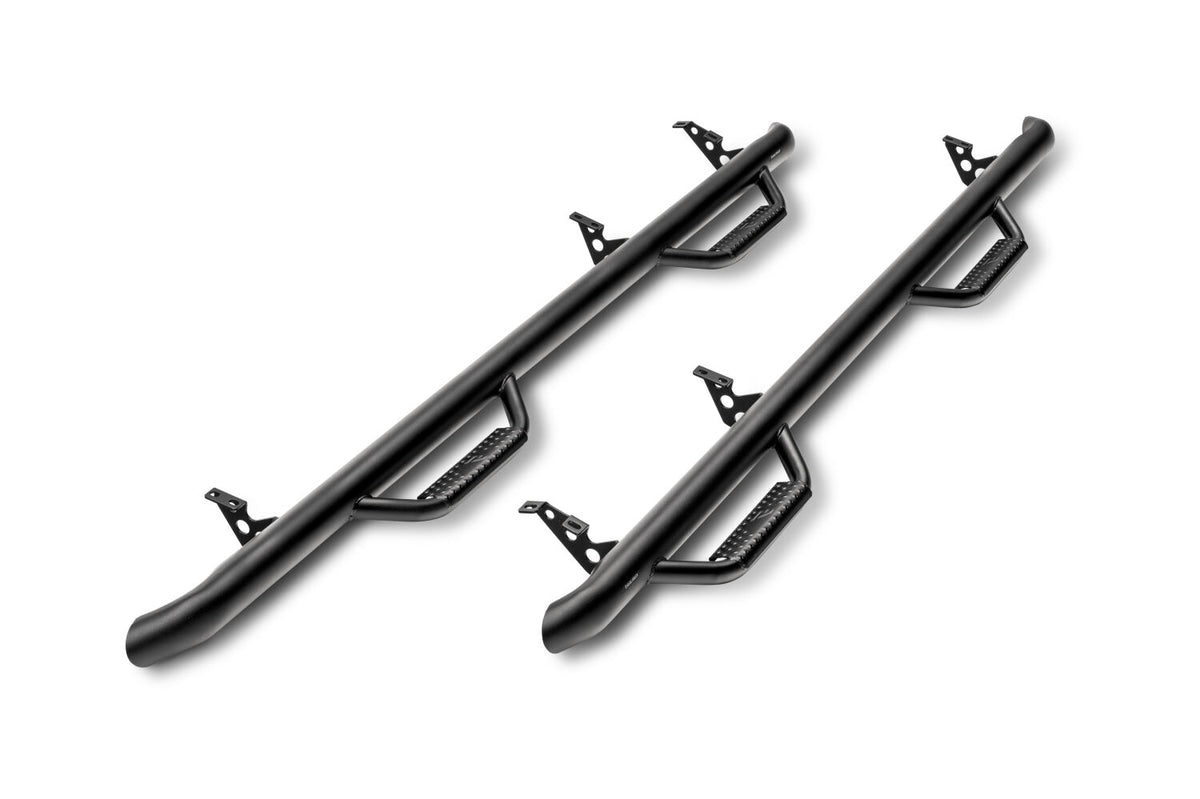 Nerf Step Bar Cab Length (2 Steps per Side) 2001-2006 (2007 Classic) Chevy Silverado/GMC Sierra Crew Cab Textured Black N Fab NFab