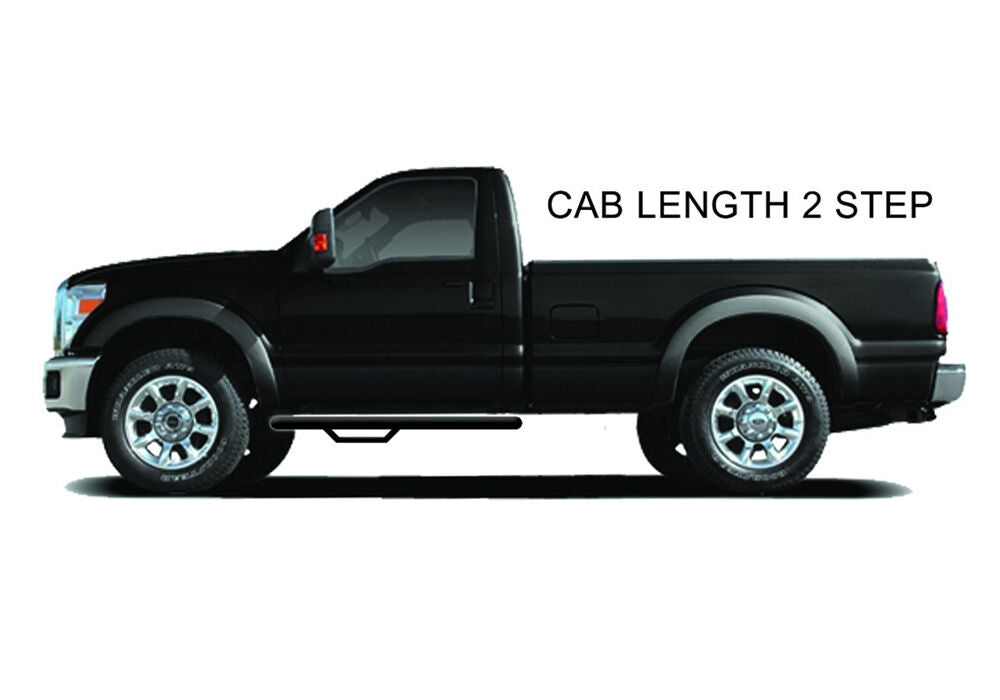 Nerf Step Bar Cab Length (1 Step per Side) 2007-2013 Chevy Silverado/GMC Sierra 1500/2007-2010 2500 HD/3500 HD 8' Bed Regular Cab Textured Black N Fab NFab-3