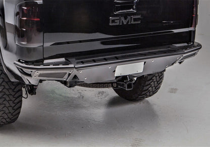 RBS PreRunner Rear Bumper Pre-Runner Style with Brushed Aluminum Skid Plate Works with Factory Hitch 2007-2013 Chevy Silverado/GMC Sierra 1500 Black N Fab NFab-1