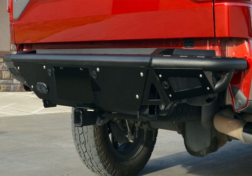 RBS PreRunner Rear Bumper Pre-Runner Style with Brushed Aluminum Skid Plate Works with Factory Hitch 2007-2013 Chevy Silverado/GMC Sierra 1500 Black N Fab NFab-3