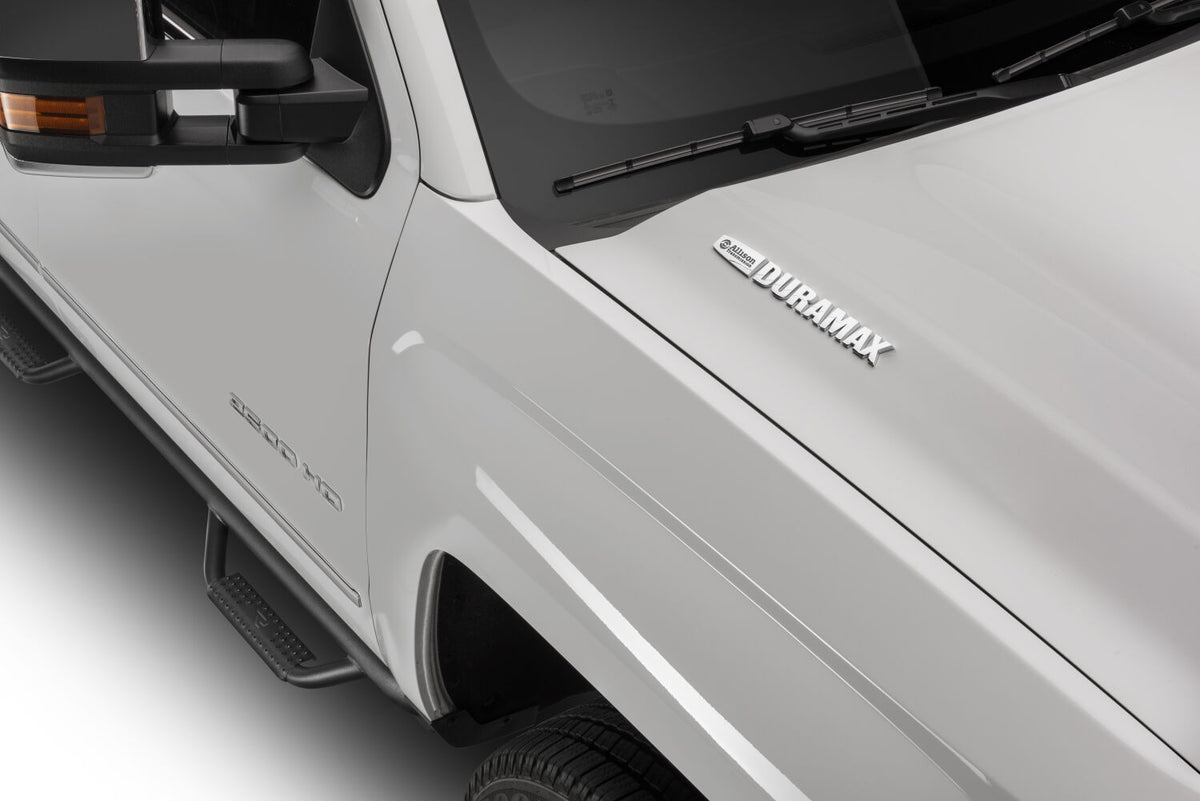 Nerf Step Bar Wheel-to-Wheel with Bed Access (3 Steps per Side) 3 Inch Main Tube Diameter 2011-2014 Chevy Silverado/GMC Sierra 2500 HD/3500 HD with Single Rear Wheels Textured Black N Fab NFab-2