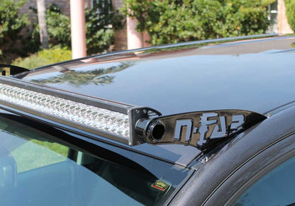 Light Mounting Solution Roof Mounts (1 50-Series Light Bar 50.5 Inch -51.75 Inch) 2014-2019 Chevy Silverado/GMC Sierra 1500/2015-2018 Chevy Silverado/GMC Sierra 2500 HD/3500 HD Gloss Black N Fab NFab-2