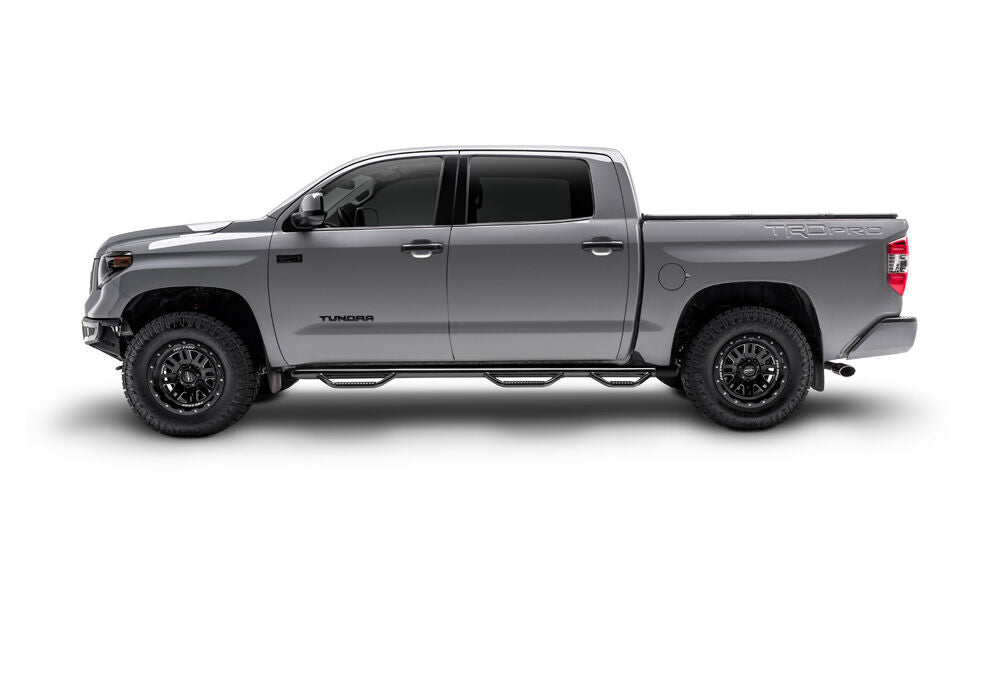 Nerf Step Bar Wheel-to-Wheel with Bed Access (3 Steps per Side) 2017-2019 Chevy Silverado/GMC Sierra 2500 HD/3500 HD 8' Bed Crew Cab with Dual Rear Wheels Works with DEF Tank N Fab NFab-8