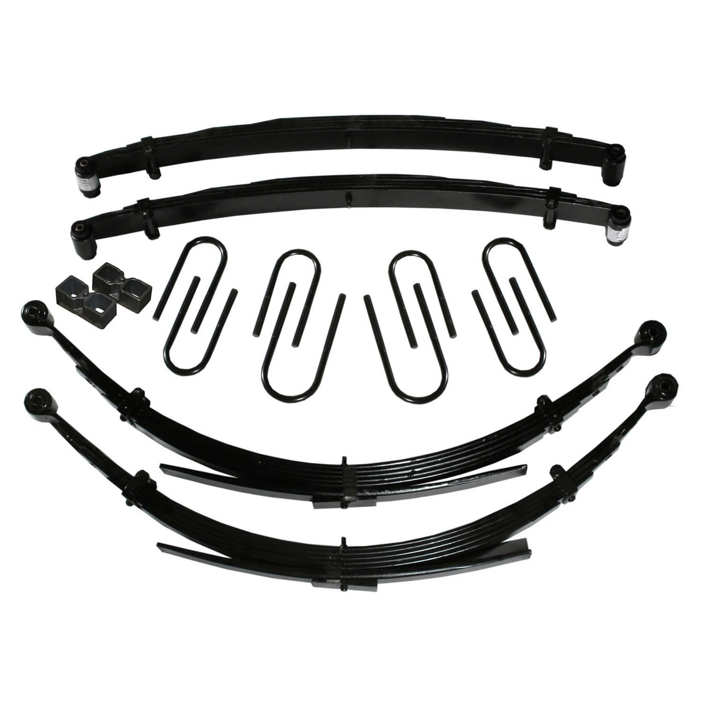 Lift Kit 8 Inch Lift 75-86 Chevrolet K20 For Use w/56 Inch Rear Springs Includes Front/Rear Leaf Springs Front/Rear U Bolt Kits Bushing Kit 2 Inch Rear Blocks Brake Line Brackets Skyjacker