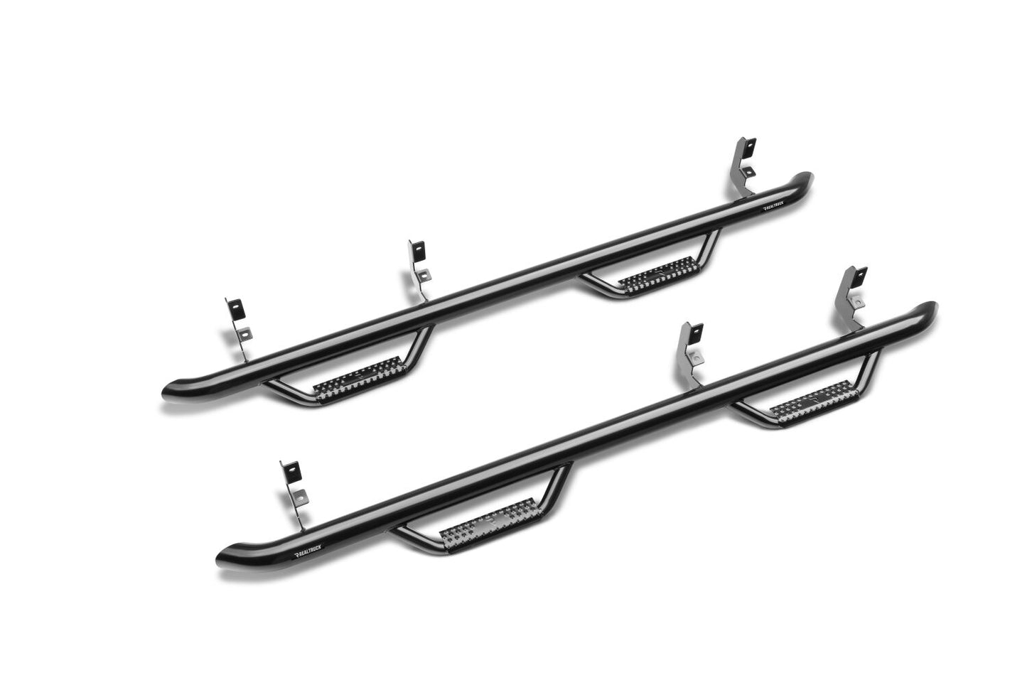 Nerf Step Bar Cab Length (2 Steps per Side) 2019 (New Body Style)-2025 Chevy Silverado/GMC Sierra 1500/2020-2025 2500 HD/3500 HD Crew Cab Gloss Black NFab-2
