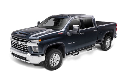 Nerf Step Bar Cab Length (2 Steps per Side) 2019 (New Body Style)-2025 Chevy Silverado/GMC Sierra 1500/2020-2025 2500 HD/3500 HD Crew Cab Gloss Black NFab-5