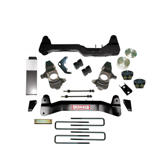 Lift Kit 6 Inch Lift 01-06 Silverado/Sierra W/Cross Members Differential Drop Bracket CV Spacer Rear Block U Bolt Knuckles Skid Plates Torsion Bar Drop Bracket Skyjacker