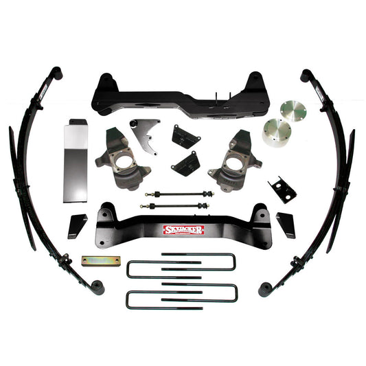 Lift Kit 6 Inch Lift 01-10 Silverado/Sierra 2500 HD Includes Rear Springs Knuckles Torsion Bar Drop Bracket No Skid Plate Skyjacker