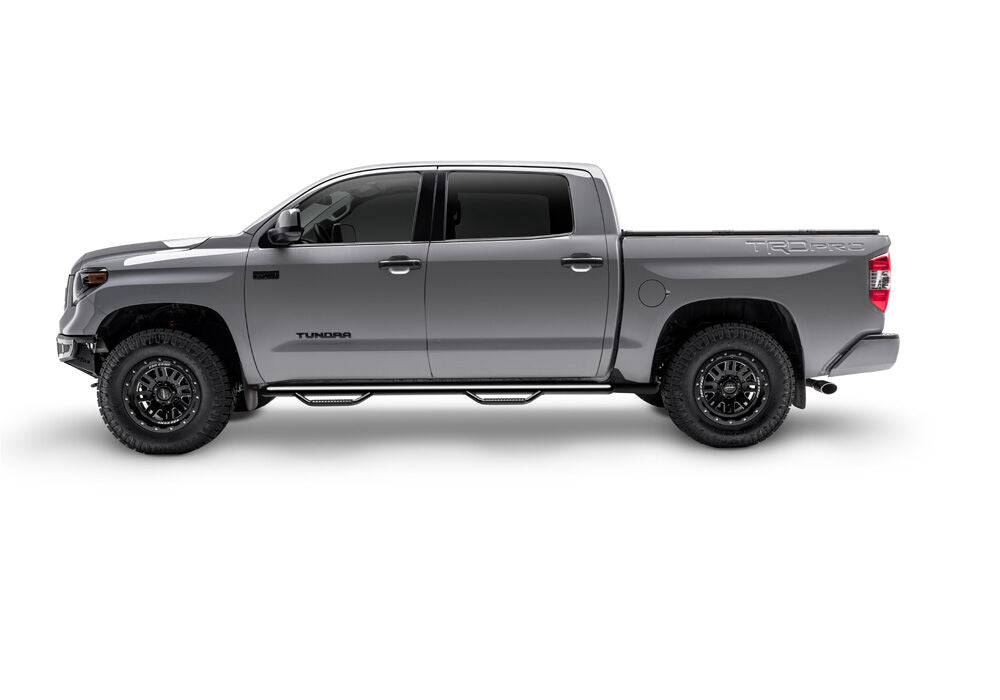 Nerf Step Bar Wheel-to-Wheel without Bed Access (2 Steps per Side) 3 Inch Main Tube Diameter 1999-2006 (2007 Classic) Chevy Silverado/GMC Sierra 6' 6 Inch Bed Extended Cab with Single Rear Wheels Textured Black N Fab NFab-2