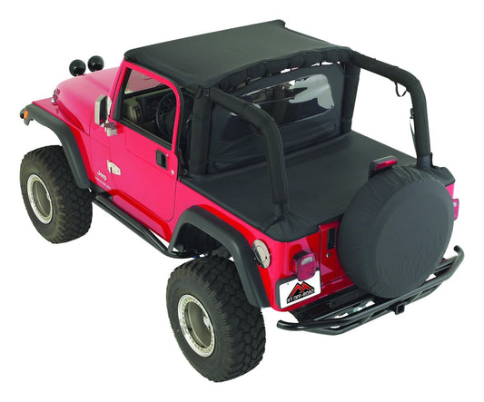 Car Cover 1992-1995 YJ Wrangler Black Denim w/Beach Topper/Windbreaker/Tonneau Cover RT Off Road