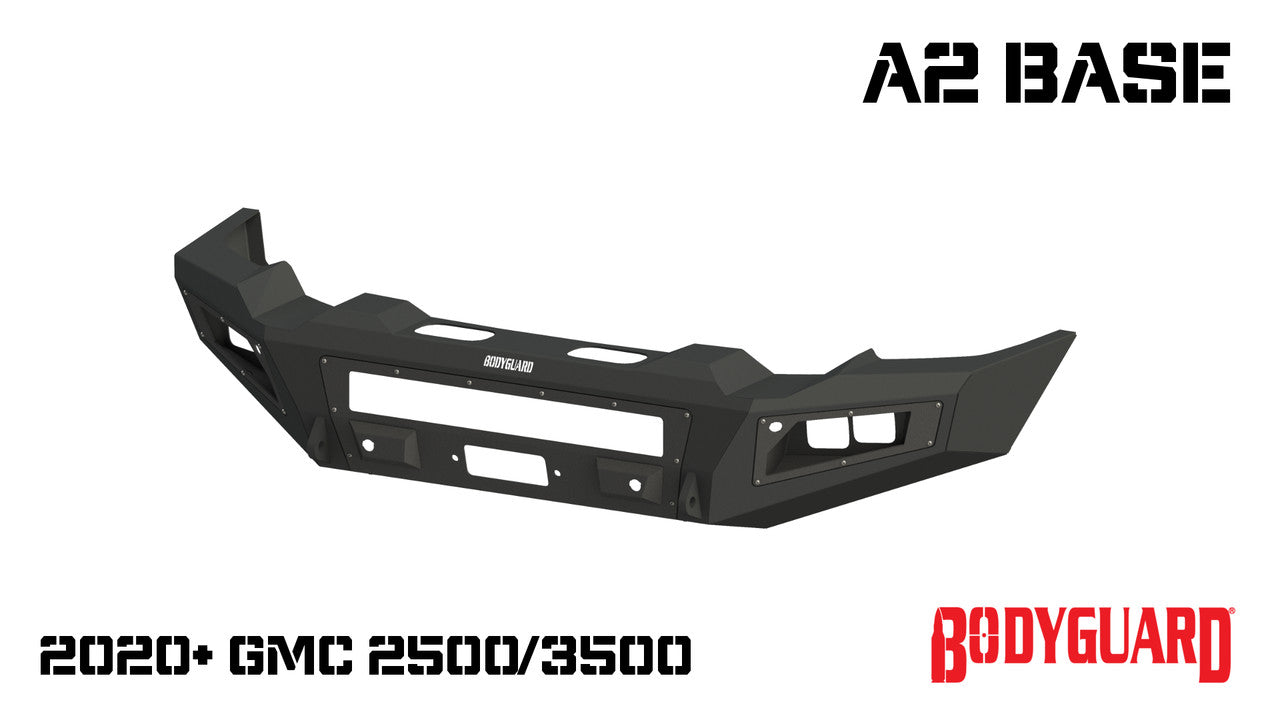 A2 Front Bumper Base For 2020-2023 Sierra 2500/3500 HD No Sensor Cutouts Bodyguard Bumpers-1