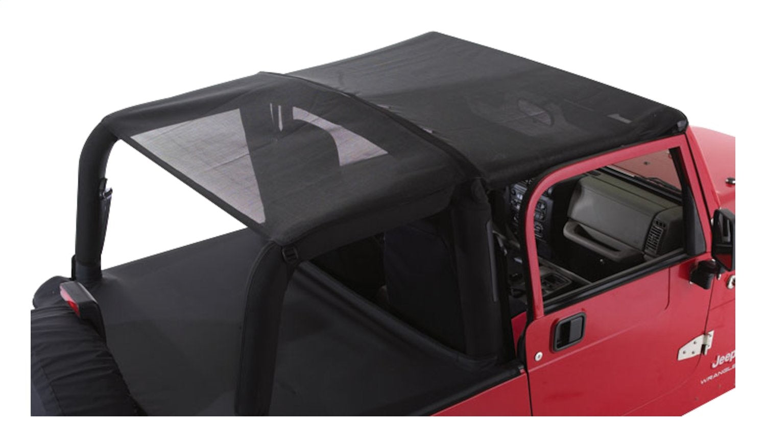 Black Mesh Combo Beach Topper for 1997-2006 Jeep TJ Wrangler w/o Unlimited Pkg. RT Off Road