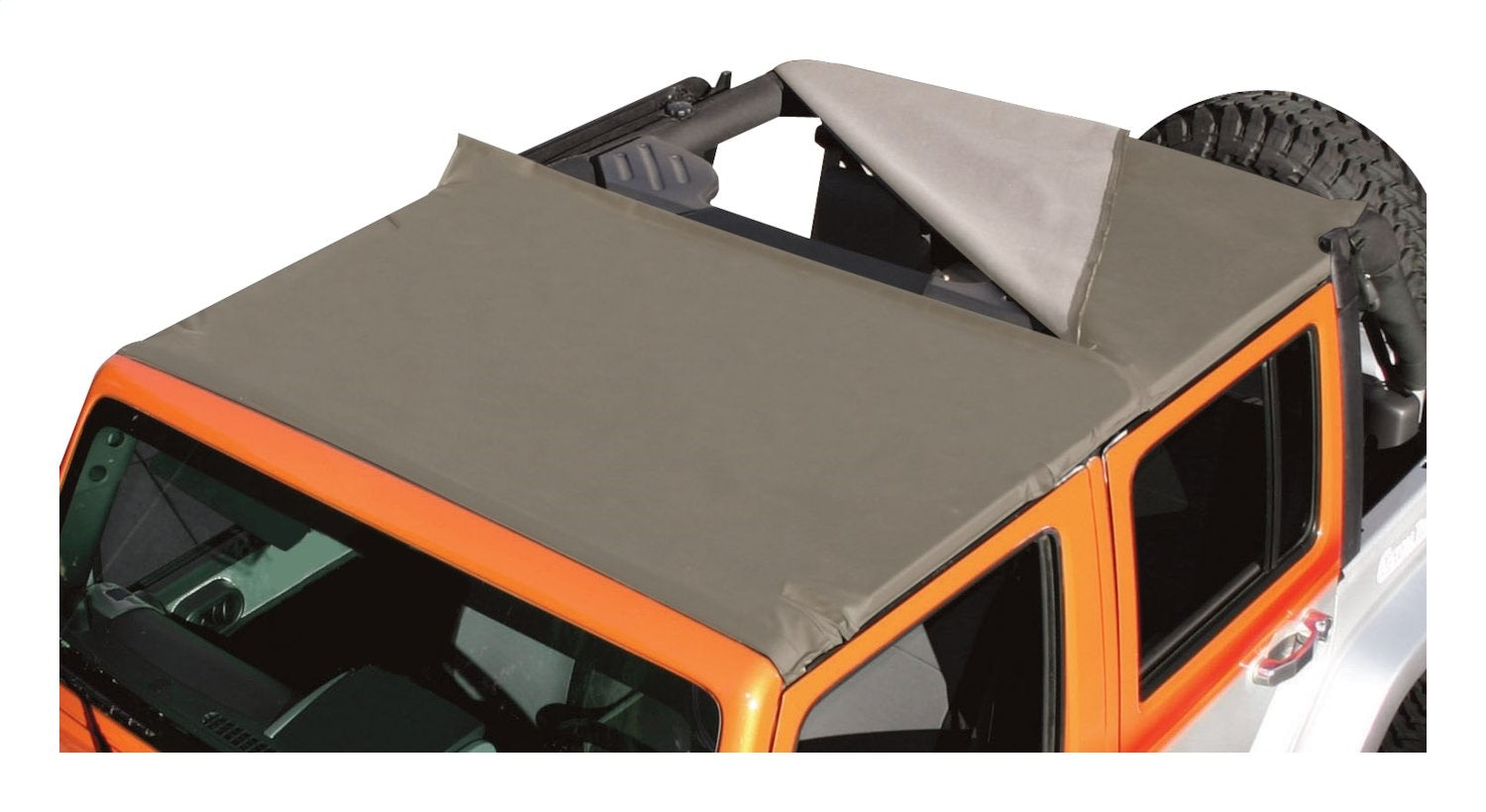 Khaki Diamond Combo Beach Topper for 2007-2018 Jeep JK Wrangler w/ 2-Door RT Off Road