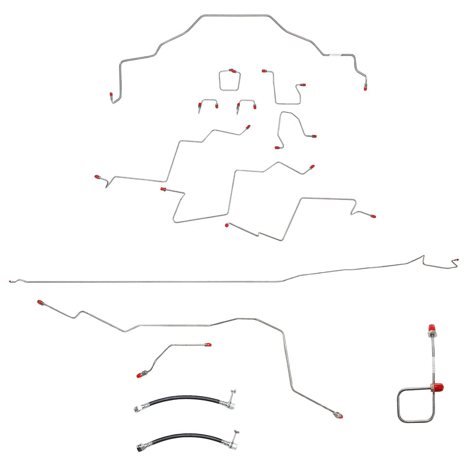 Complete Brake Line Kit For 01-02 Dodge Ram 2500 2WD AWABS Reg Cab/Long Bed Manual Disc Complete Stainless Fine Lines