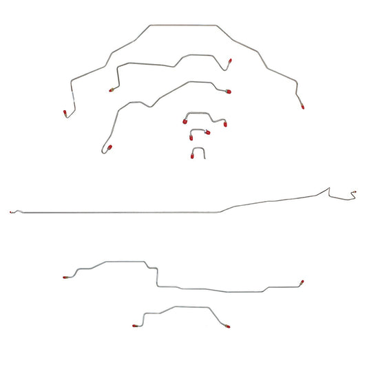 Complete Brake Line Kit For 95-97 Dodge Ram 1500 2WD RWABS Reg Cab/Long Bed Complete Stainless Fine Lines