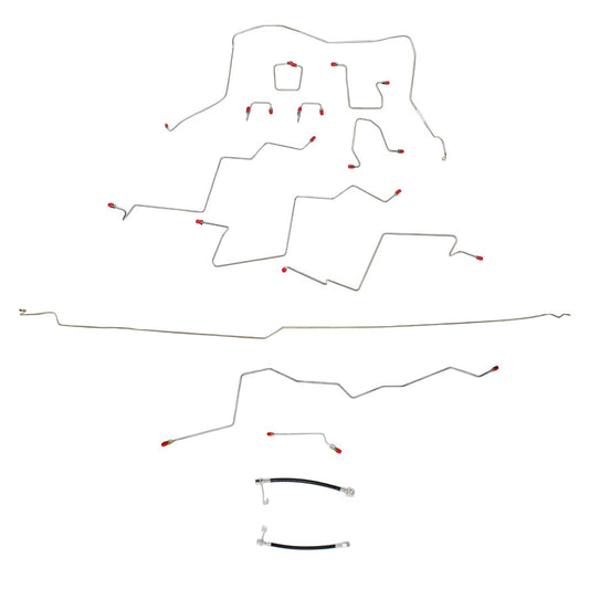 Complete Brake Line Kit For 01-02 Ram 2500 4WD Automatic Trans AWABS Ext Cab/Long Bed Complete Brake Line Steel Fine Lines